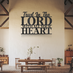 Artistic "Trust in the Lord with All Your Heart" Metal Wall Art