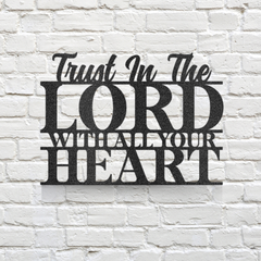 Artistic "Trust in the Lord with All Your Heart" Metal Wall Art