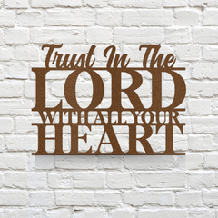 Artistic "Trust in the Lord with All Your Heart" Metal Wall Art