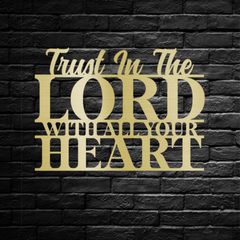 Artistic "Trust in the Lord with All Your Heart" Metal Wall Art