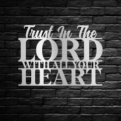 Artistic "Trust in the Lord with All Your Heart" Metal Wall Art