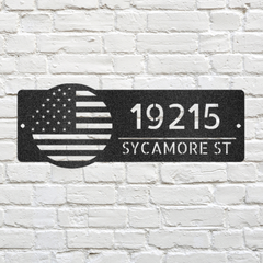 Customizable American Flag Address Sign