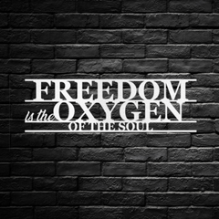 Artistic "Freedom is the Oxygen of the Soul" Metal Wall Art