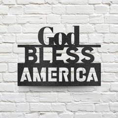 Artistic "God Bless America" Metal Wall Art