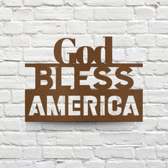 Artistic "God Bless America" Metal Wall Art