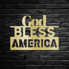 Artistic "God Bless America" Metal Wall Art