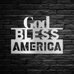 Artistic "God Bless America" Metal Wall Art