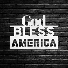 Artistic "God Bless America" Metal Wall Art