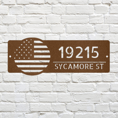 Customizable American Flag Address Sign