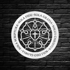 Luther Rose Cross with Five Solas of the Reformation Metal Wall Art