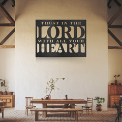 Squared "Trust in the Lord with All Your Heart" Metal Wall Art