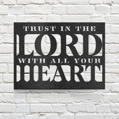 Squared "Trust in the Lord with All Your Heart" Metal Wall Art