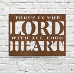 Squared "Trust in the Lord with All Your Heart" Metal Wall Art