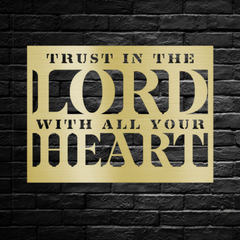 Squared "Trust in the Lord with All Your Heart" Metal Wall Art