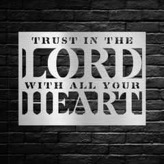 Squared "Trust in the Lord with All Your Heart" Metal Wall Art