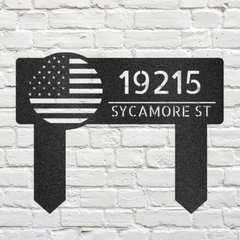 Customizable American Flag Address Sign