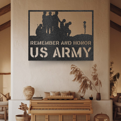 "Remember and Honor" US Army Tribute Metal Wall Art