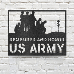 "Remember and Honor" US Army Tribute Metal Wall Art