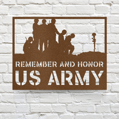 "Remember and Honor" US Army Tribute Metal Wall Art