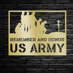 "Remember and Honor" US Army Tribute Metal Wall Art