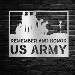 "Remember and Honor" US Army Tribute Metal Wall Art